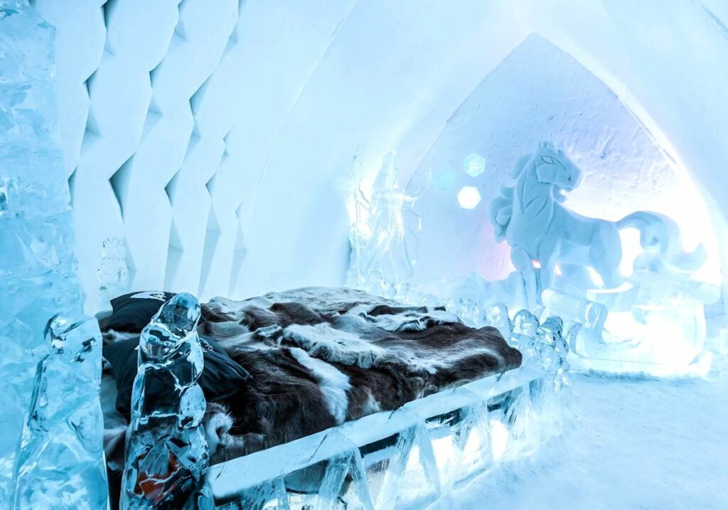 Hôtel de Glace Laponie Rovaniemi Kittila Levi Jukkasjavi Kiruna Kemi Chateau de Glace Village visiter dormir prix 2026 2027 2028 avis infos